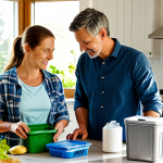 Eco-conscious Family at Home**

A family (mother, father, child) sorting recyclables in their modern kitchen, fully clothed in comfortable, modest clothing. The kitchen features energy-efficient appliances and reusable containers. Sunlight streams through the window. safe for work, appropriate content, fully clothed, professional, perfect anatomy, natural proportions, family-friendly, high-resolution, detailed.

**