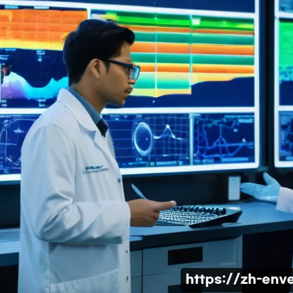 기후 변화 예측 모델링 - **Prompt 1: AI-Powered Climate Research Lab**
    An ultra-modern, high-tech laboratory where a dive...