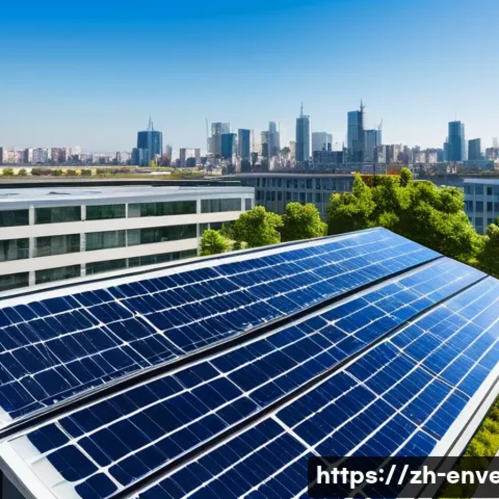 친환경 에너지 기술 개발 - A modern urban rooftop scene featuring advanced flexible solar panels and transparent solar glass in...