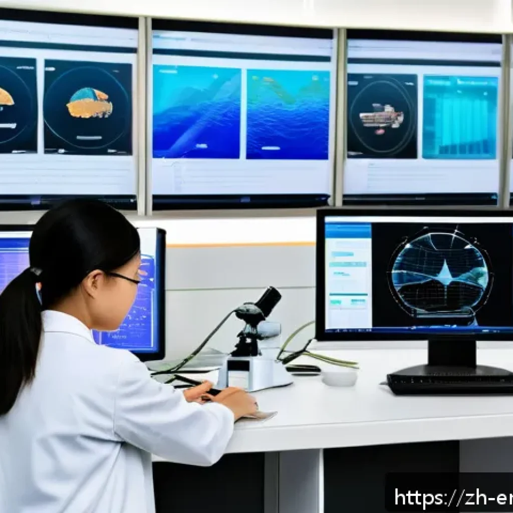 환경과학과 환경공학의 차이점 - A detailed scientific laboratory scene showcasing environmental scientists in white lab coats analyz...