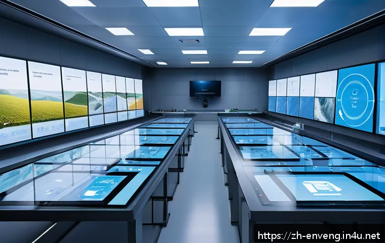 환경공학 연구소 - A high-tech wastewater treatment facility featuring an automated monitoring system with a network of...